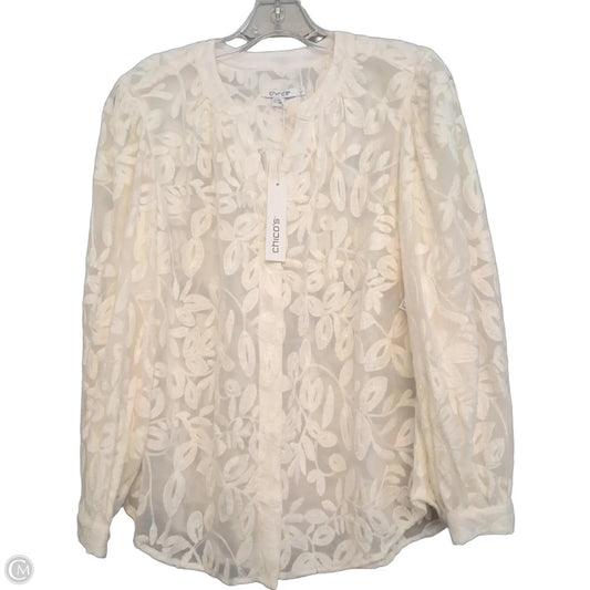 Top Long Sleeve By Chicos In Ivory, Size: M
