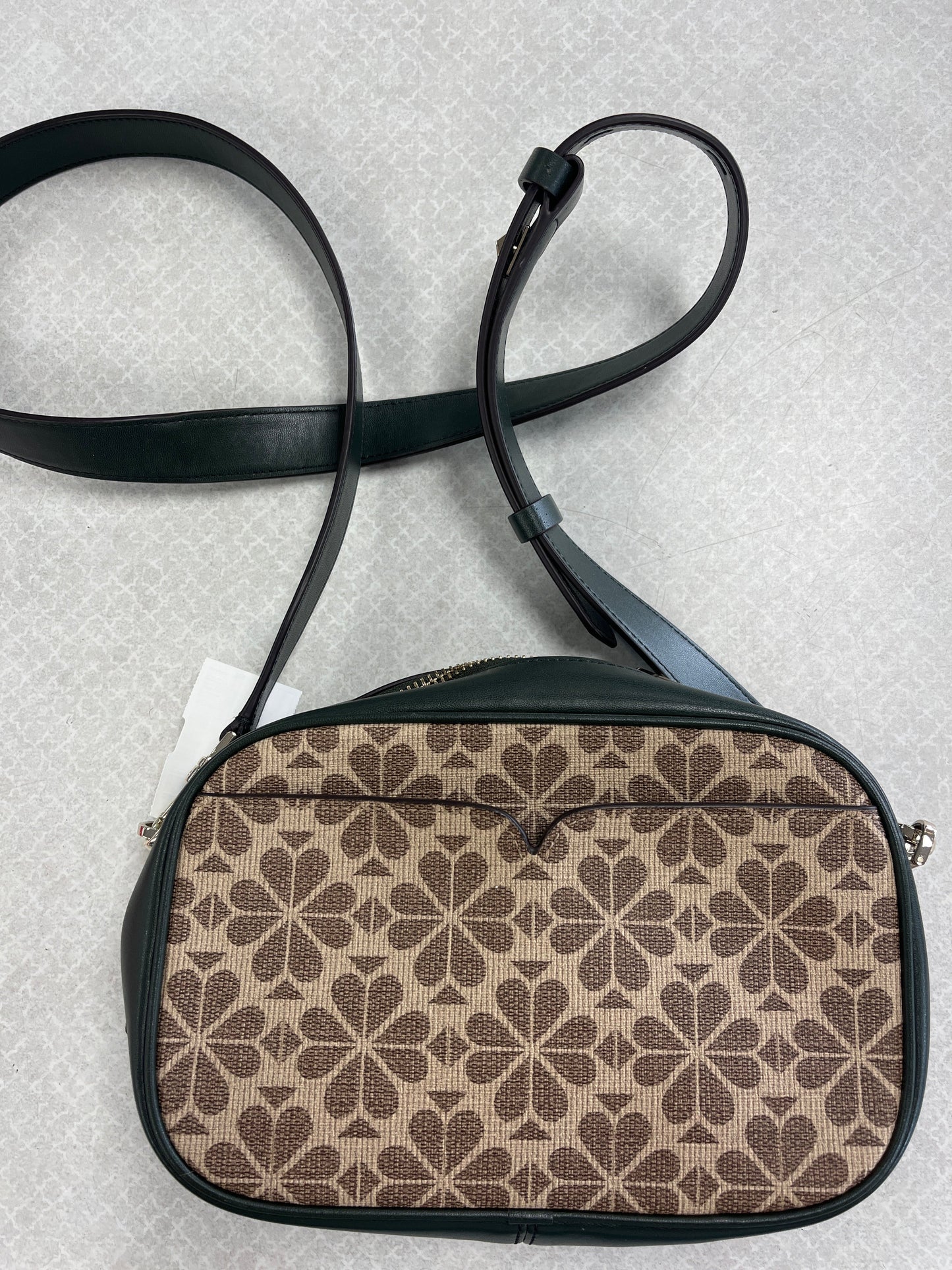 Crossbody Designer By Kate Spade In Green & Tan, Size:Small