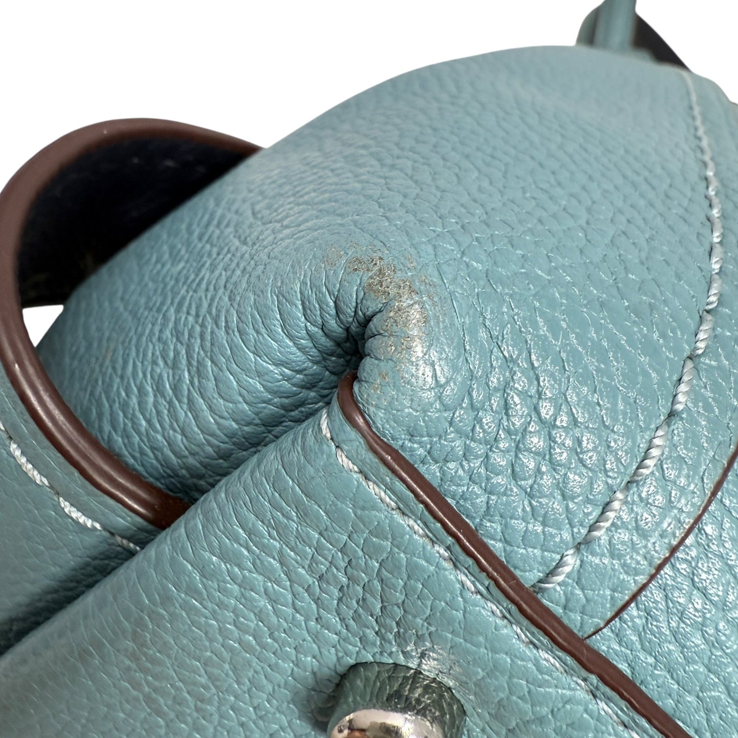 Edie Shoulder Bag 31 in Polished Pebble Leather Designer By Coach, Size: Medium