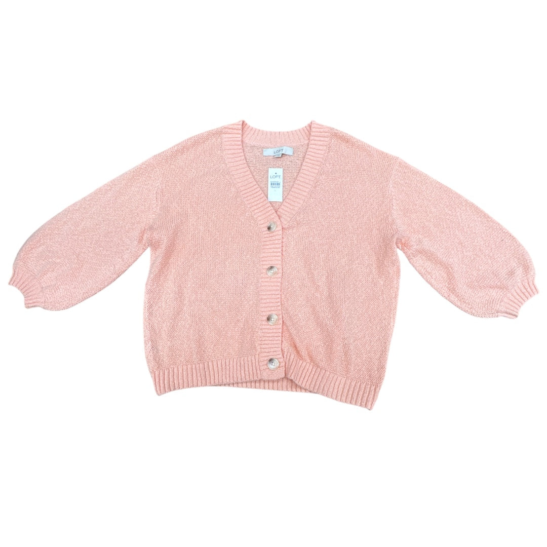 Sweater Cardigan By Loft In Coral, Size:L