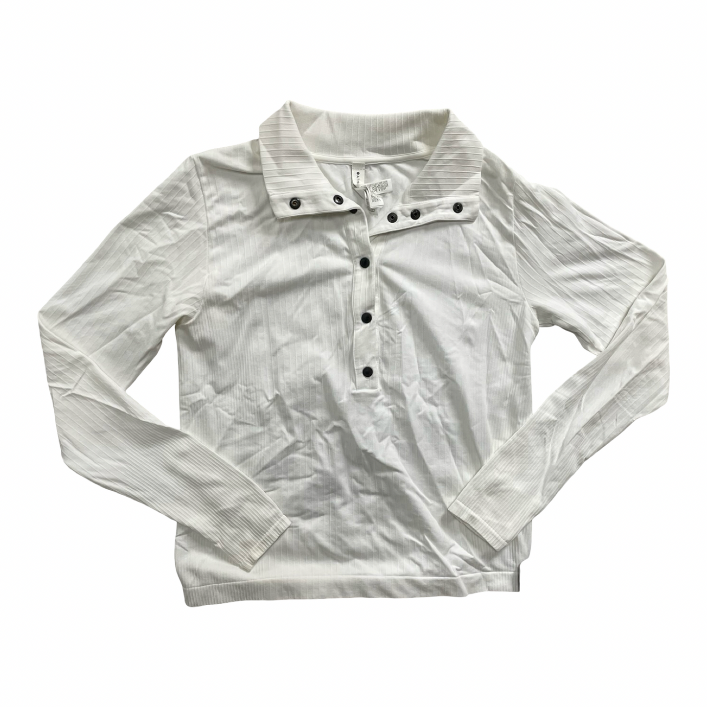 Athletic Top Ls Collar By Athleta In White, Size:M