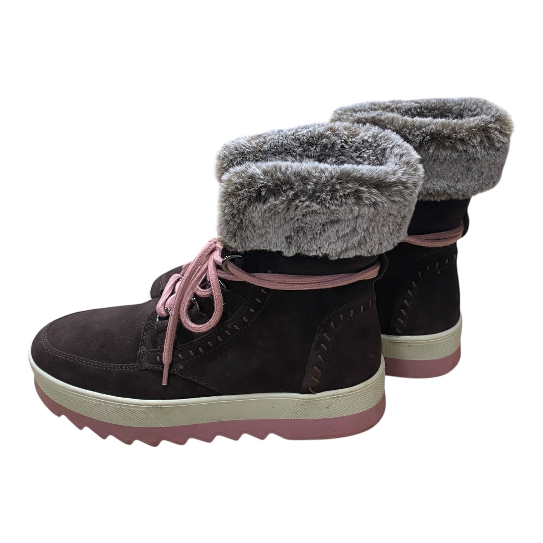Boots Snow By Cmc In Brown & Pink, Size:9