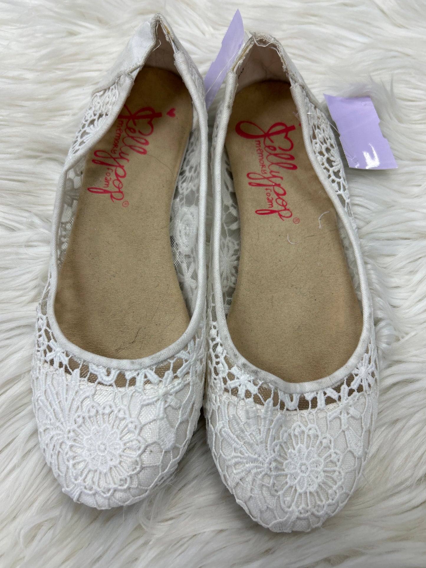 Shoes Flats By Jelly Pop In White, Size:8