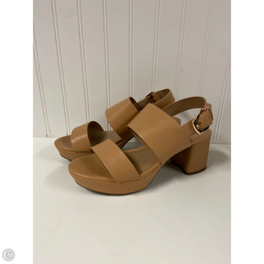 Sandals Heels Platform By Aerosoles In Tan, Size: 8.5