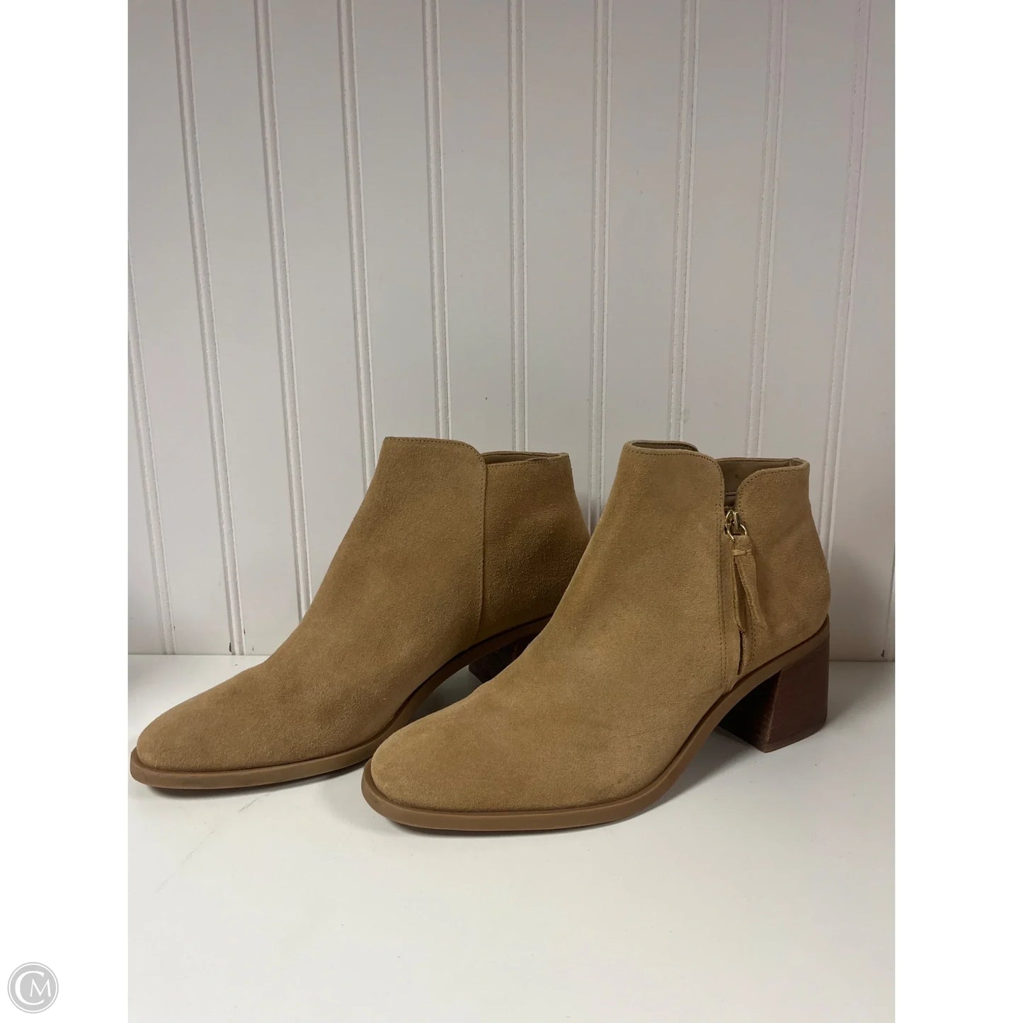 Boots Ankle Heels By Alex Marie In Tan, Size: 9.5