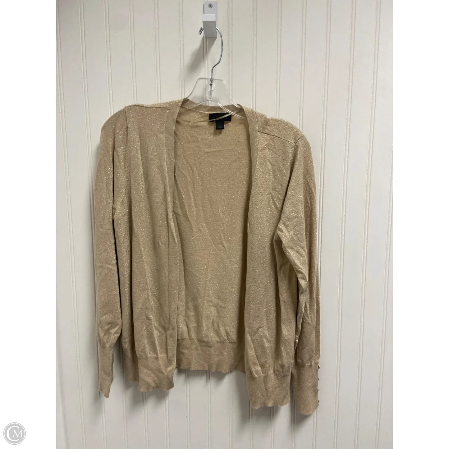 Sweater Cardigan By Worthington In Gold, Size: L