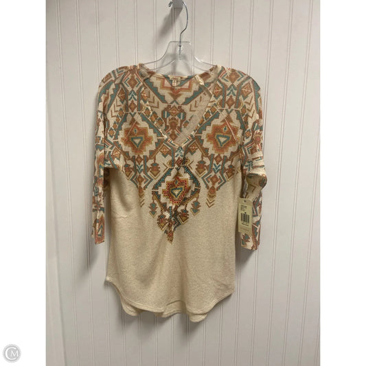 Top Long Sleeve By Reba In Beige, Size: M