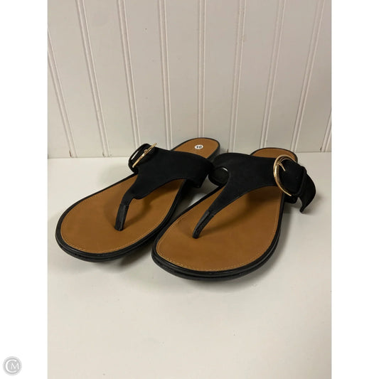 Sandals Flats By Catherine Malandrino In Black, Size: 10