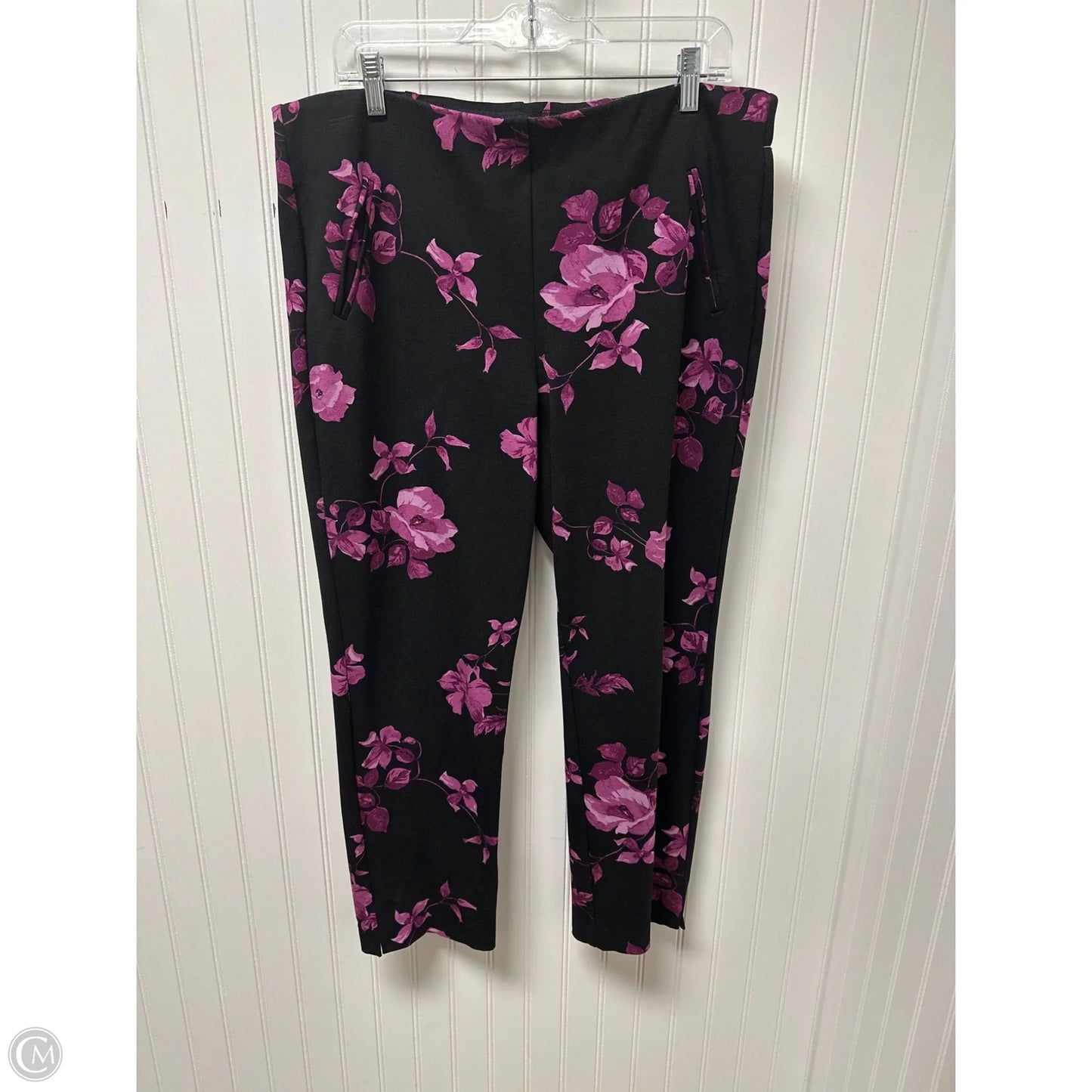 Pants Dress By Chicos In Black & Purple, Size: 16