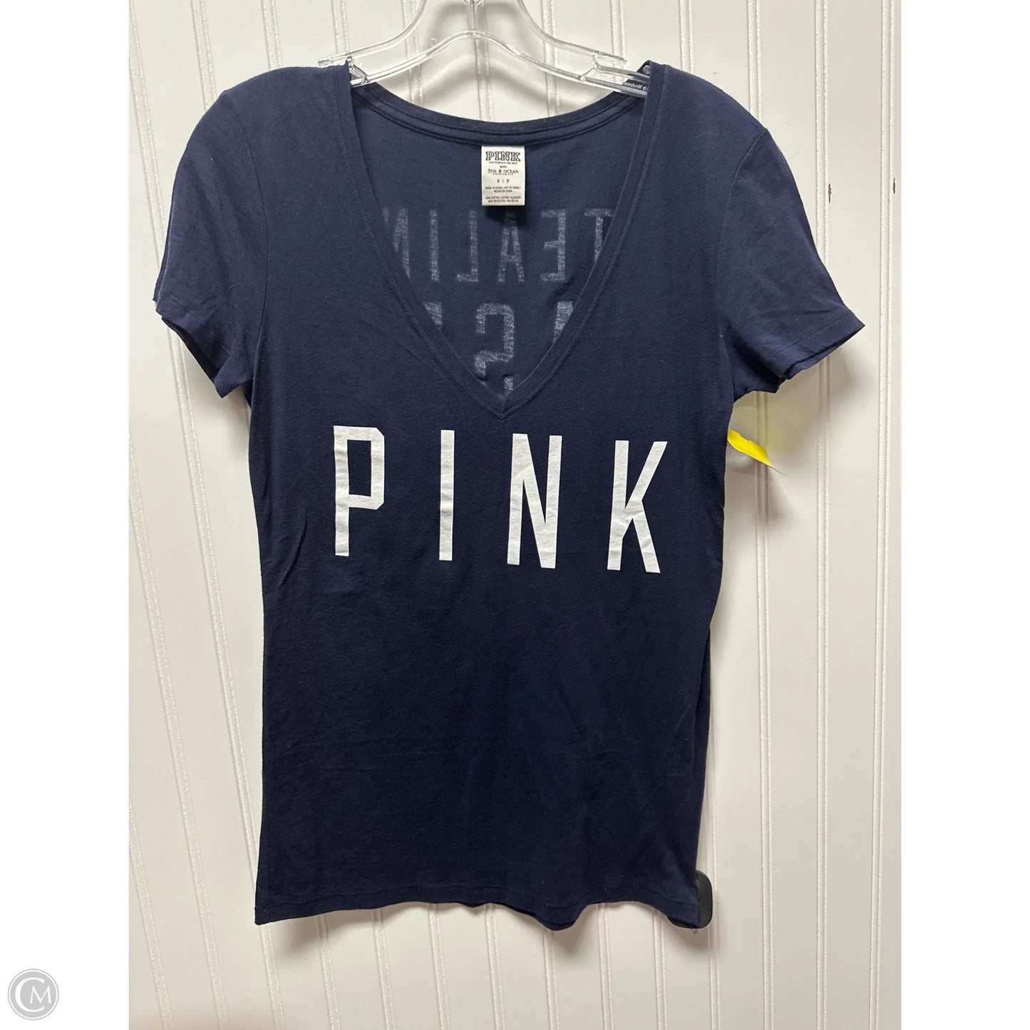 Top Short Sleeve By Pink In Blue, Size: S