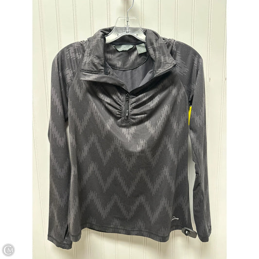 Athletic Top Long Sleeve Collar By Eddie Bauer In Grey, Size: M