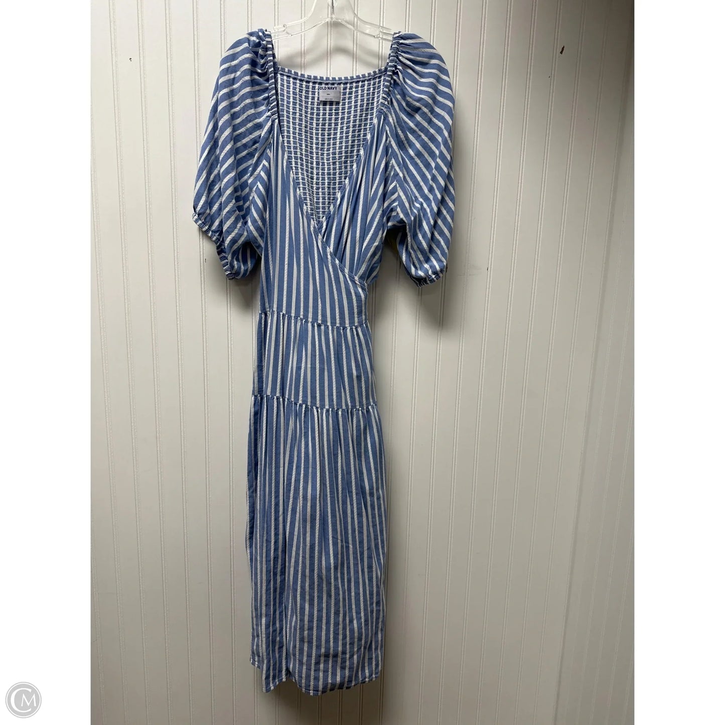 Dress Casual Maxi By Old Navy In Blue & White, Size: Xxl