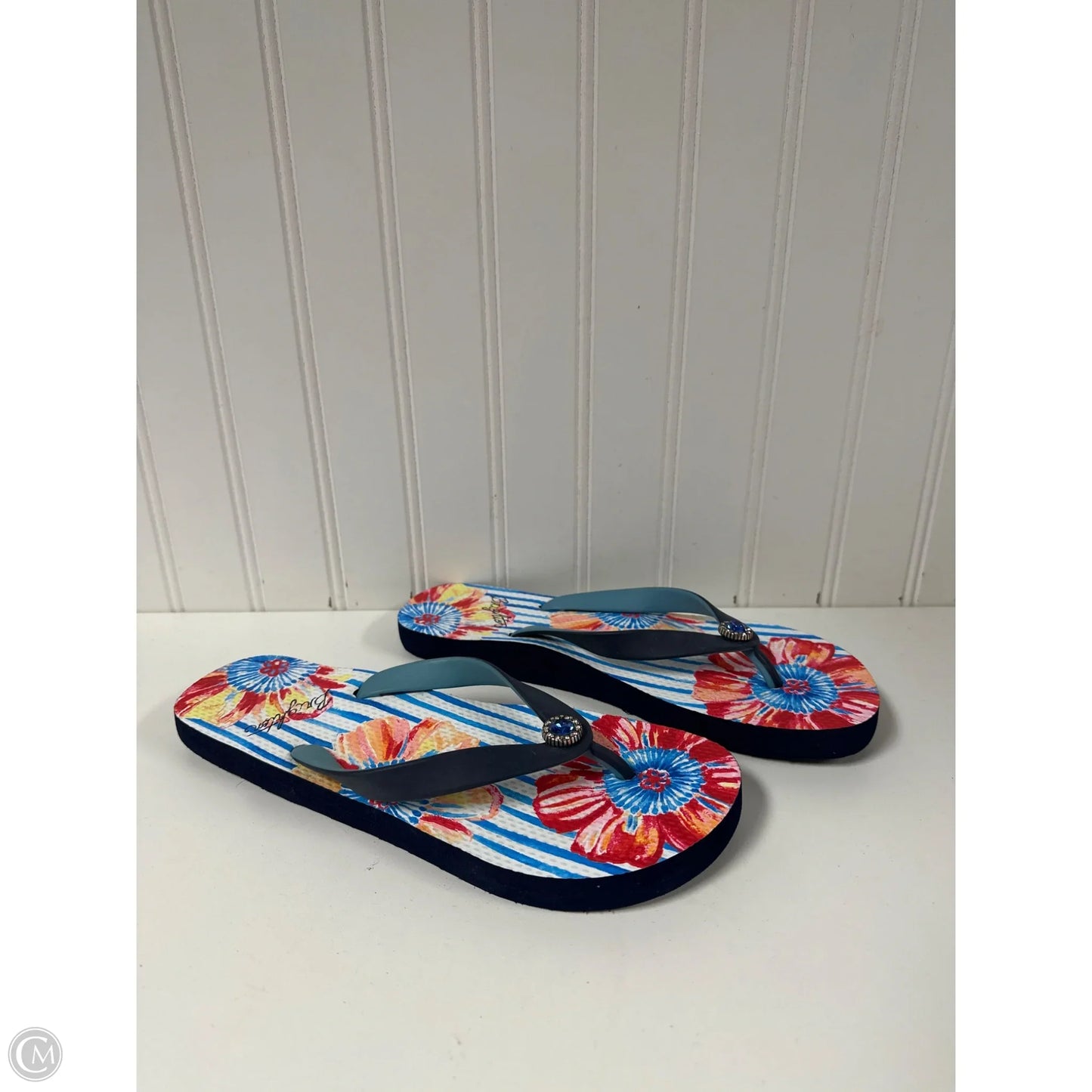 Sandals Flip Flops By Brighton In Blue, Size: 8