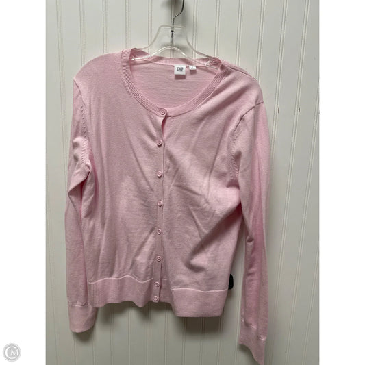 Sweater Cardigan By Gap In Pink, Size: L