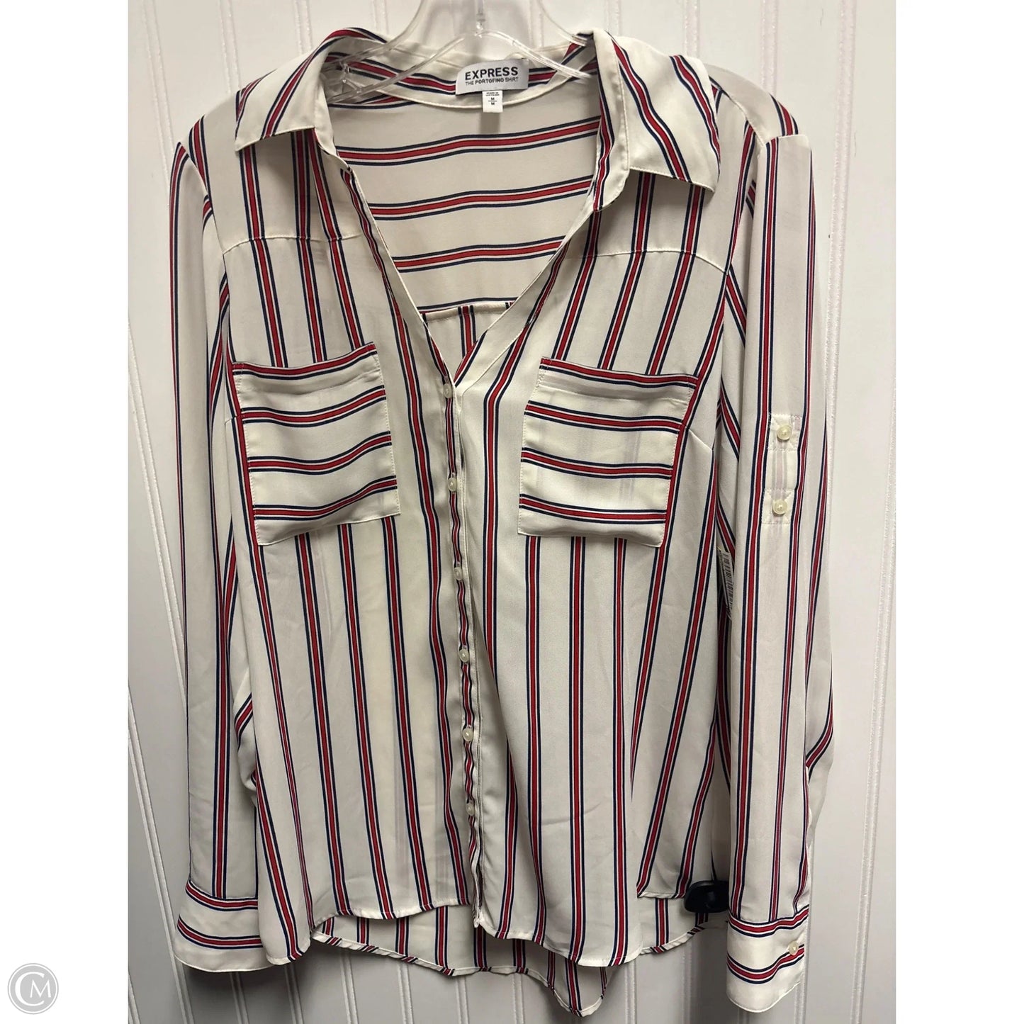 Top Long Sleeve By Express In Ivory, Size: M