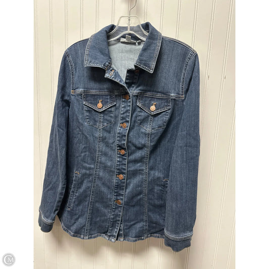 Jacket Denim By Chicos In White, Size: M