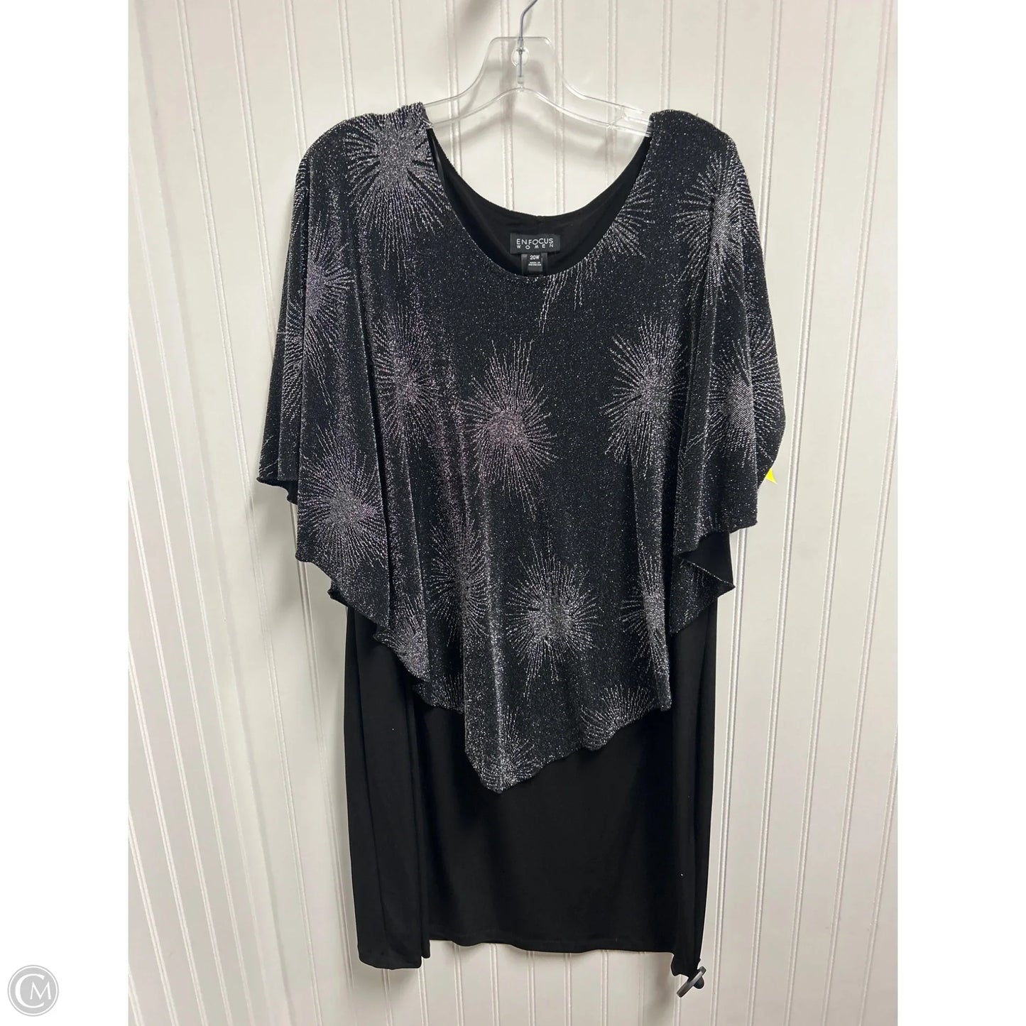 Dress Party Short By En Focus In Black & Silver, Size: 3x