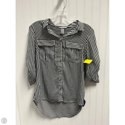 Top 3/4 Sleeve By H&m In Black & White, Size: S