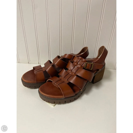 Sandals Heels Block By Mia In Brown, Size: 8.5