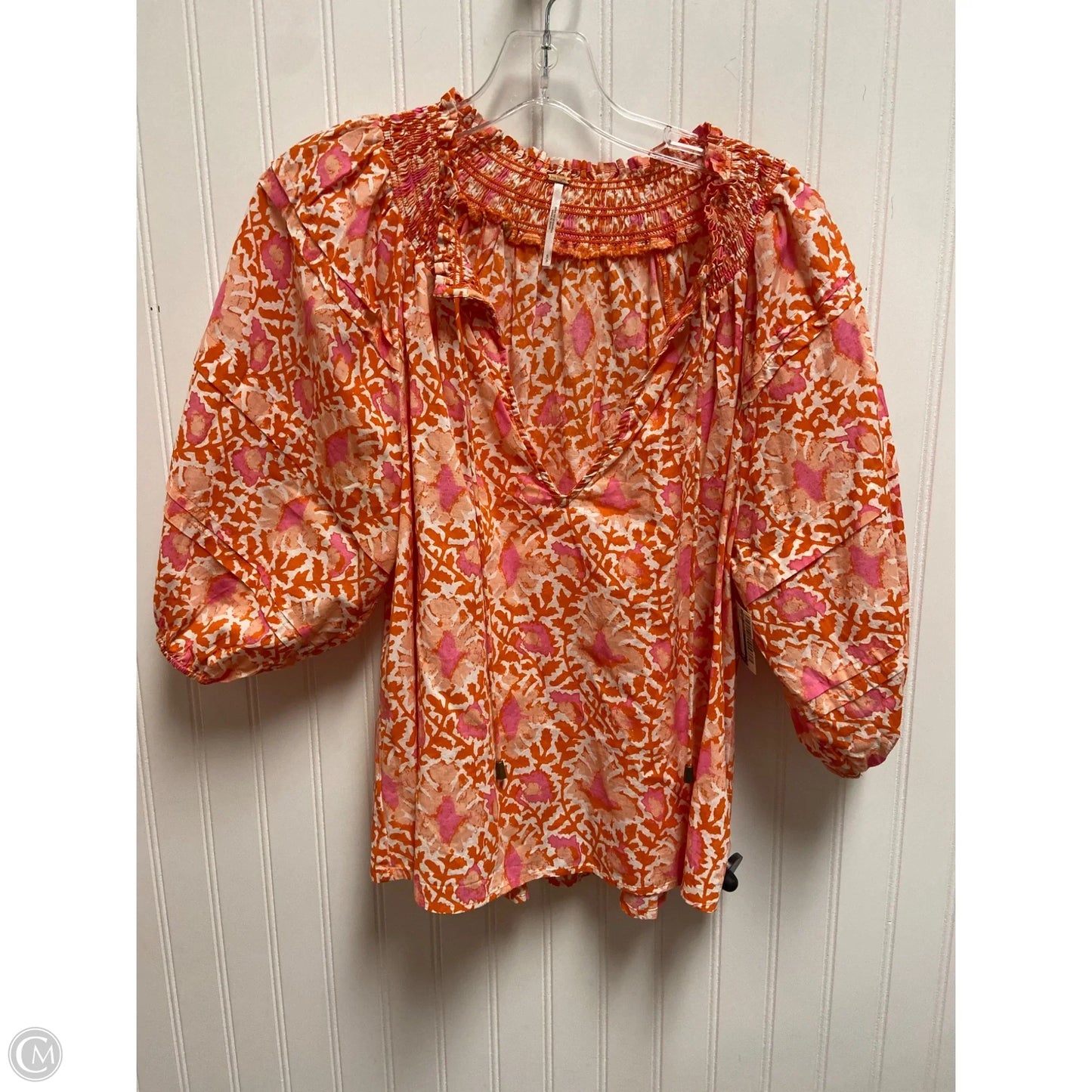 Top Short Sleeve By Free People In Orange, Size: S