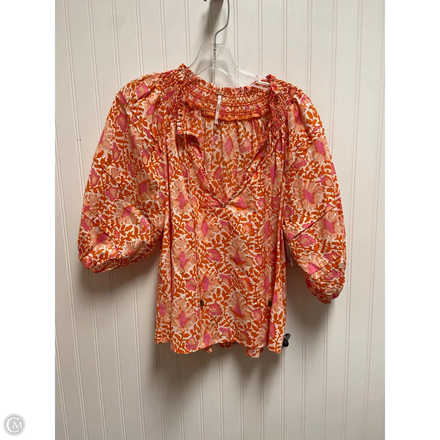 Top Short Sleeve By Free People In Orange, Size: S