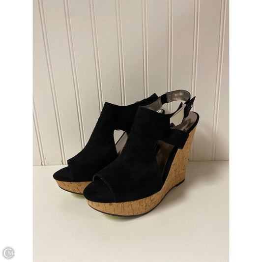 Sandals Heels Wedge By Carlos By Carlos Santana In Black, Size: 9