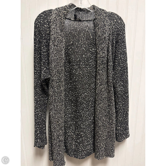Sweater Cardigan By Eileen Fisher In Black & Cream, Size: M