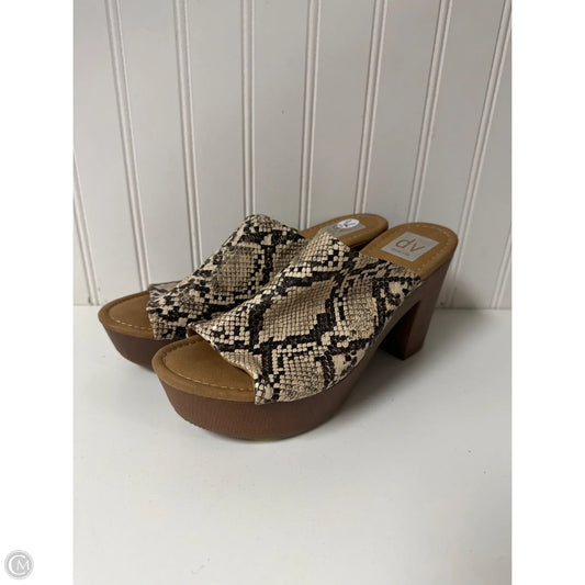 Sandals Heels Block By Dv In Animal Print, Size: 7.5