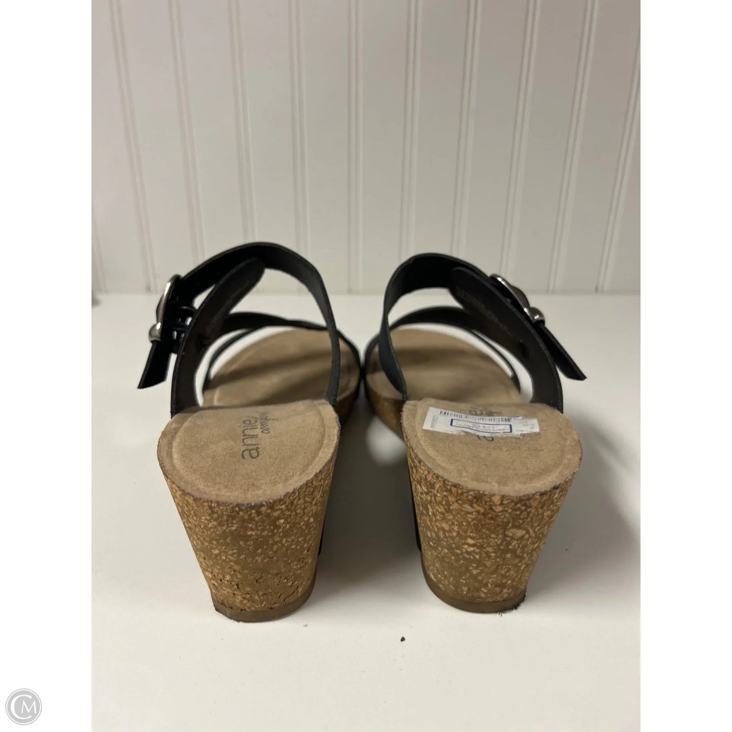 Sandals Heels Wedge By Annie In Black, Size: 7