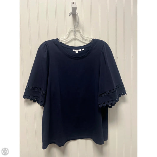 Top Short Sleeve By Chicos In Navy, Size: M