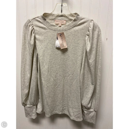 Top Long Sleeve By Philosophy In Grey, Size: S