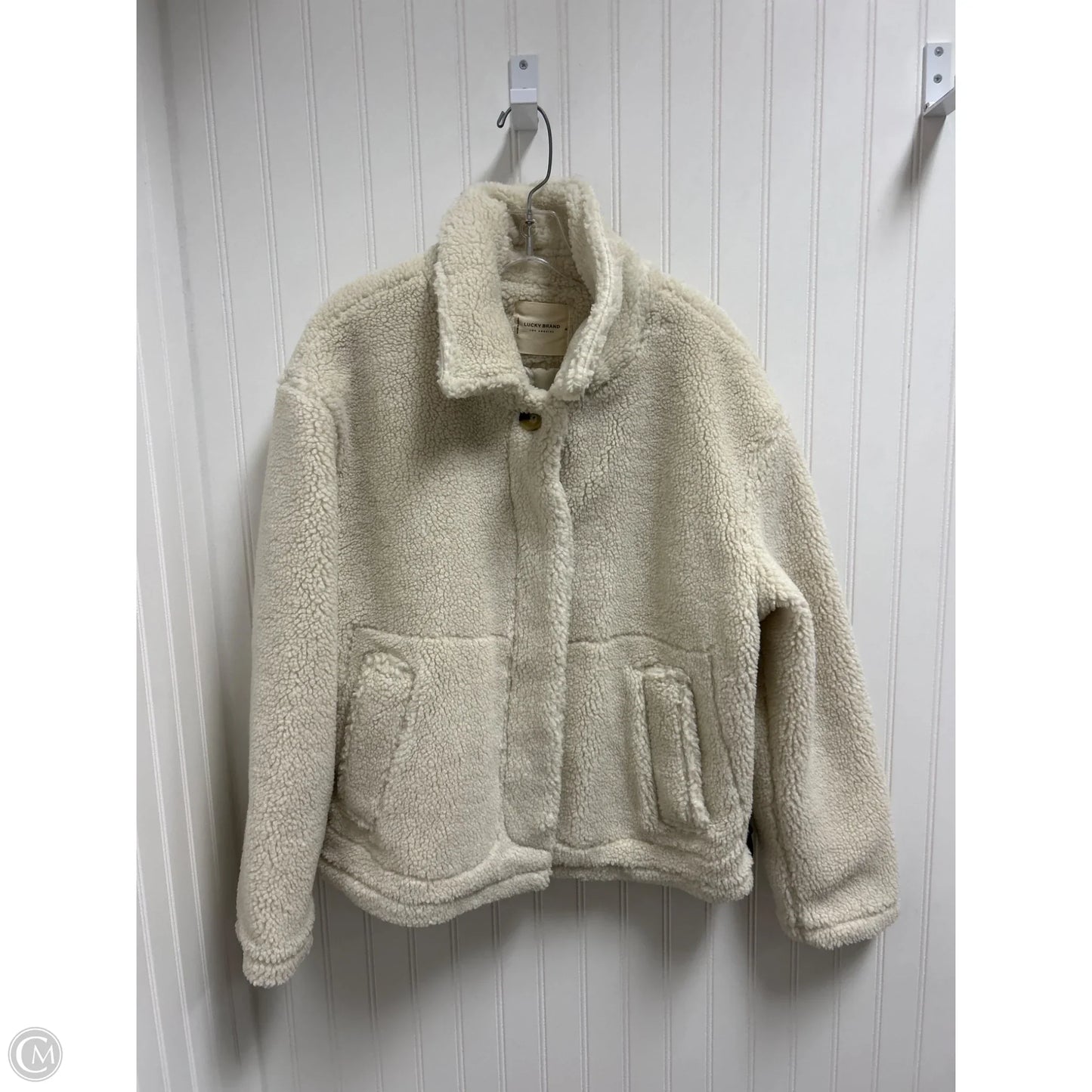 Coat Faux Fur & Sherpa By Lucky Brand In Beige, Size: M