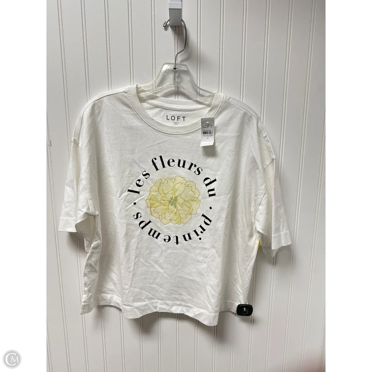 Top Short Sleeve By Loft In White, Size: M