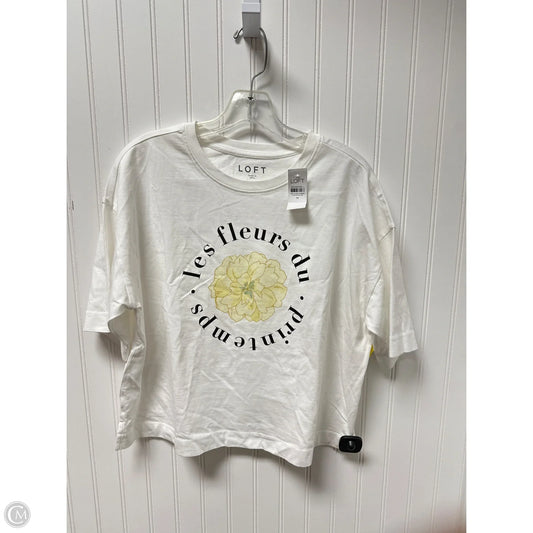 Top Short Sleeve By Loft In White, Size: M