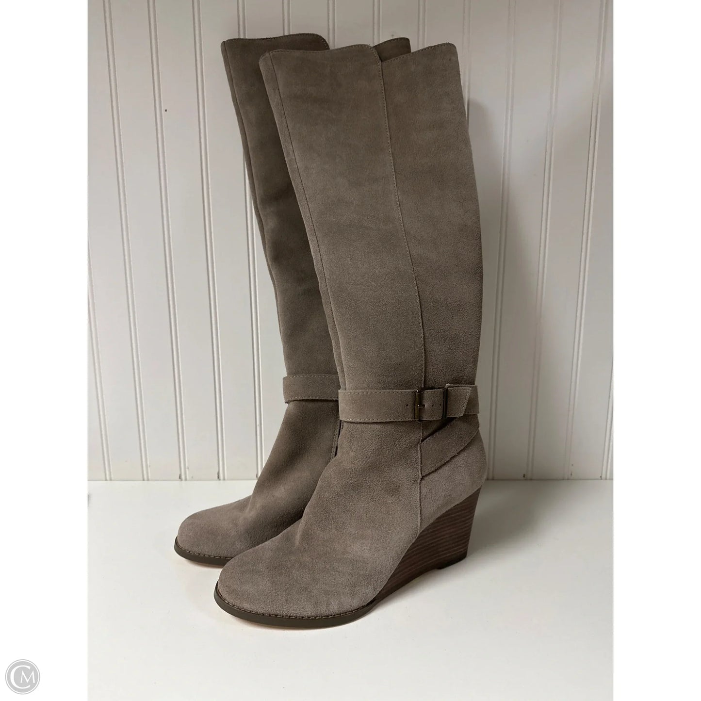 Boots Knee Heels By Sole Society In Taupe, Size: 10