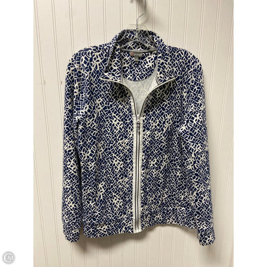 Athletic Jacket By Talbots In Blue & White, Size: L