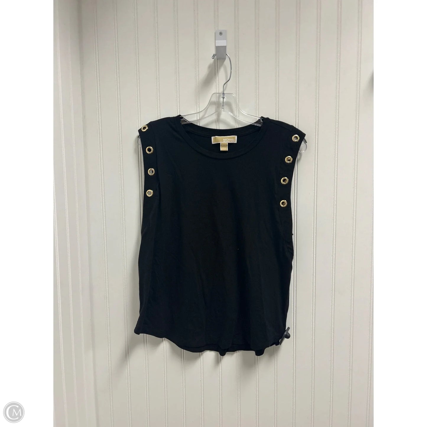 Top Sleeveless By Michael By Michael Kors In Black & Gold, Size: Xl