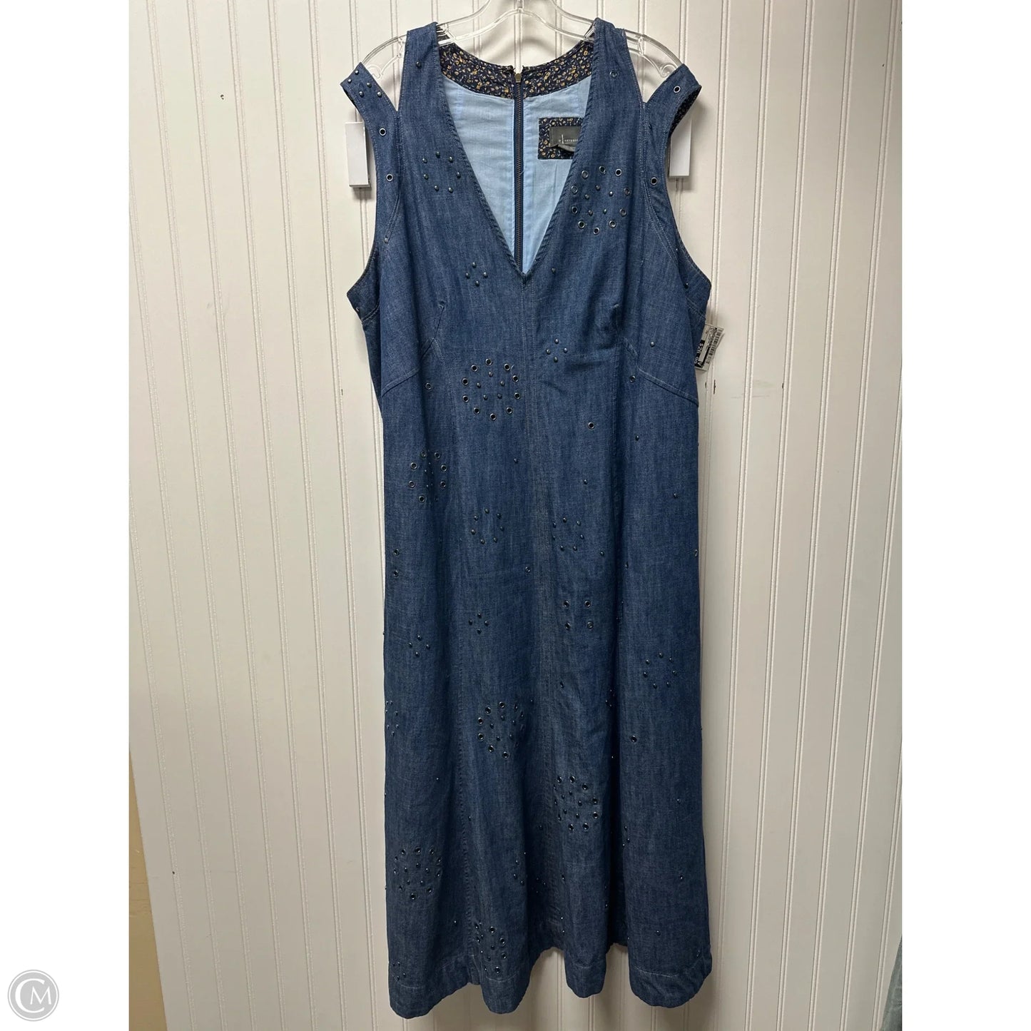Dress Casual Maxi By Anthropologie In Blue Denim, Size: 2x