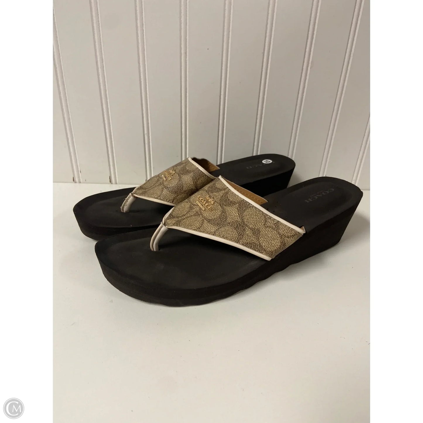 Sandals Designer By Coach In Brown, Size: 10