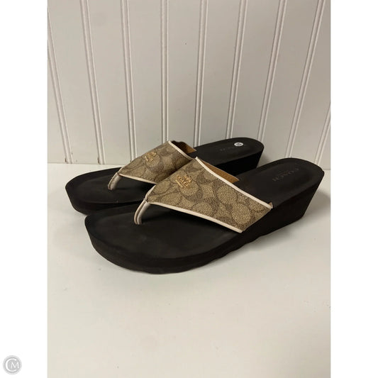 Sandals Designer By Coach In Brown, Size: 10