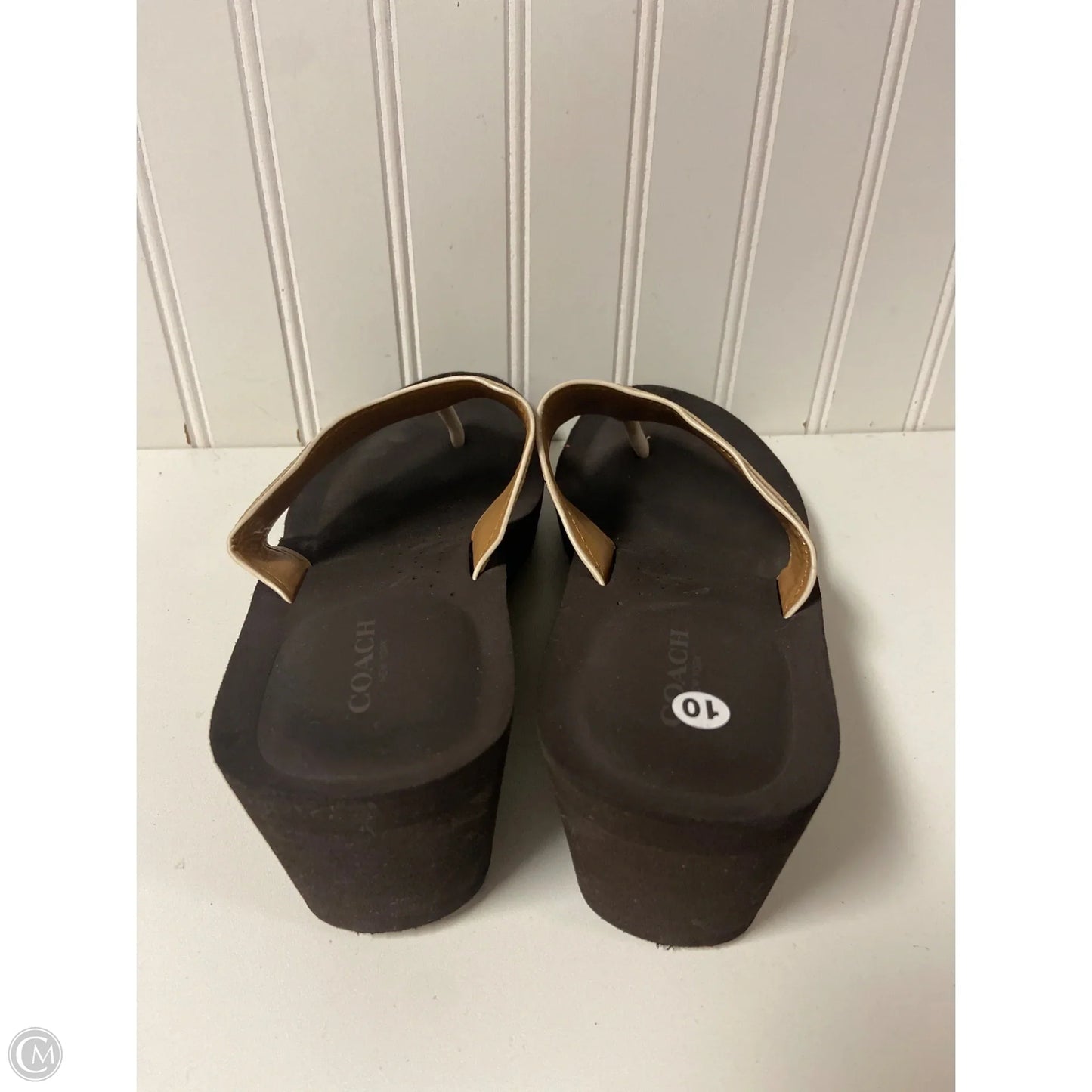 Sandals Designer By Coach In Brown, Size: 10