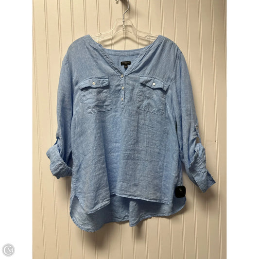 Top Long Sleeve By Talbots In Blue, Size: Xlp
