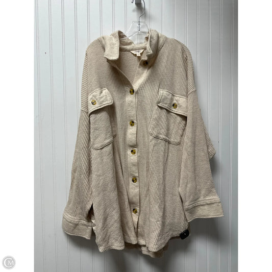 Top Long Sleeve By Terra & Sky In Beige, Size: 4x
