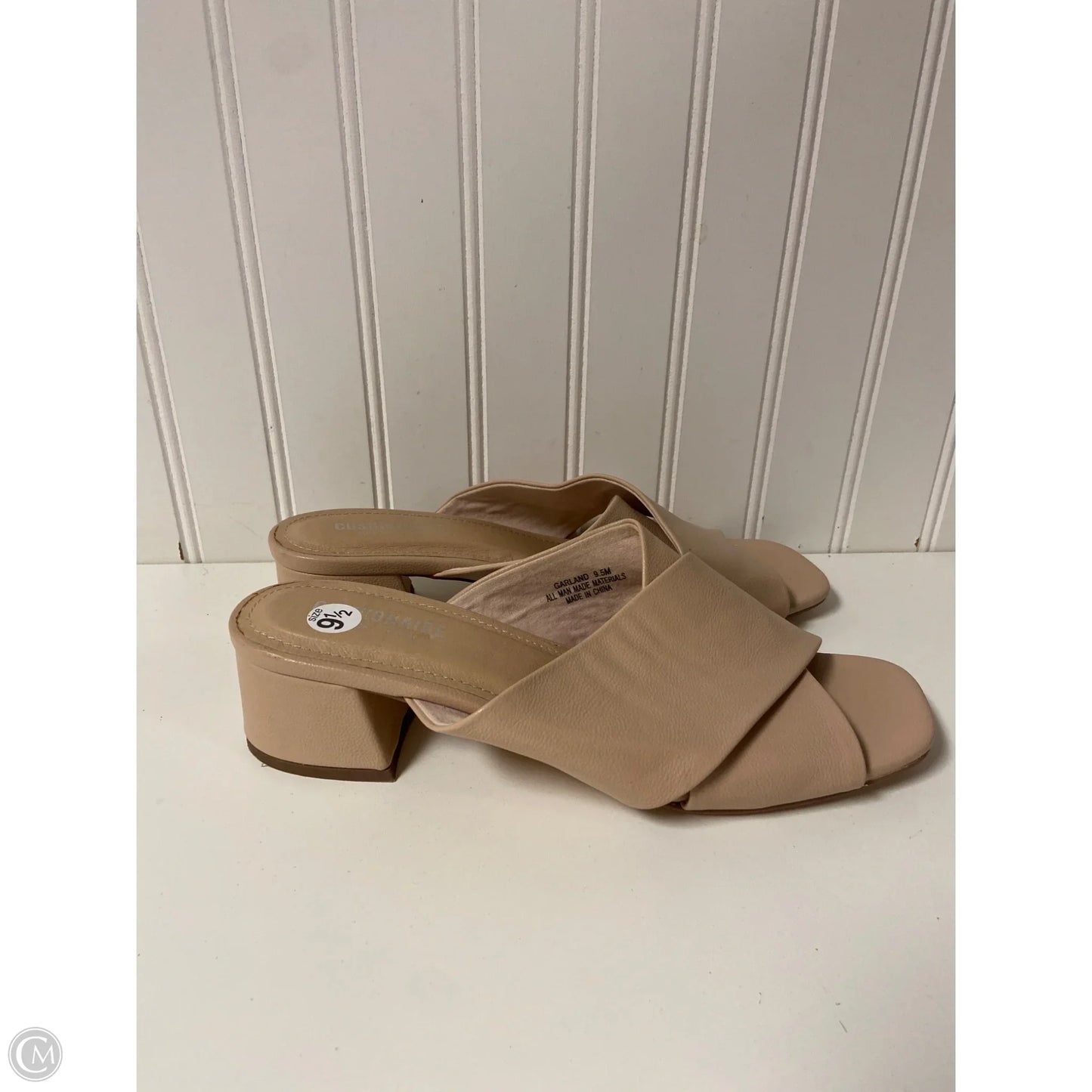 Sandals Heels Block By Cushionaire In Beige, Size: 9.5