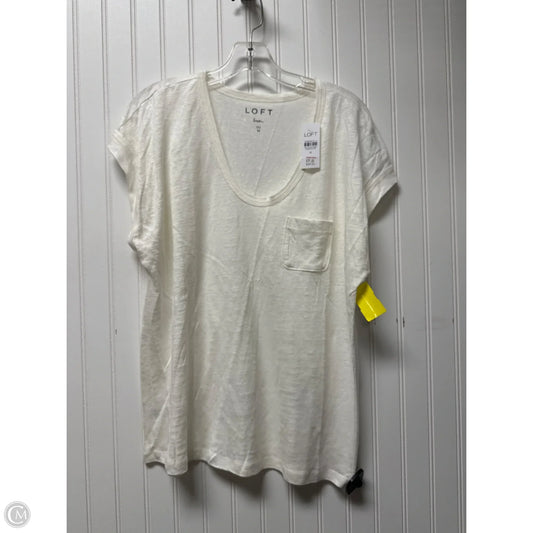 Top Short Sleeve By Loft In Cream, Size: M