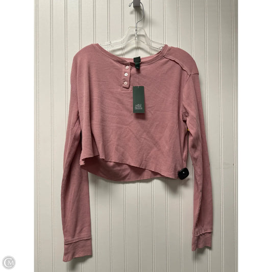 Top Long Sleeve By Wild Fable In Pink, Size: L