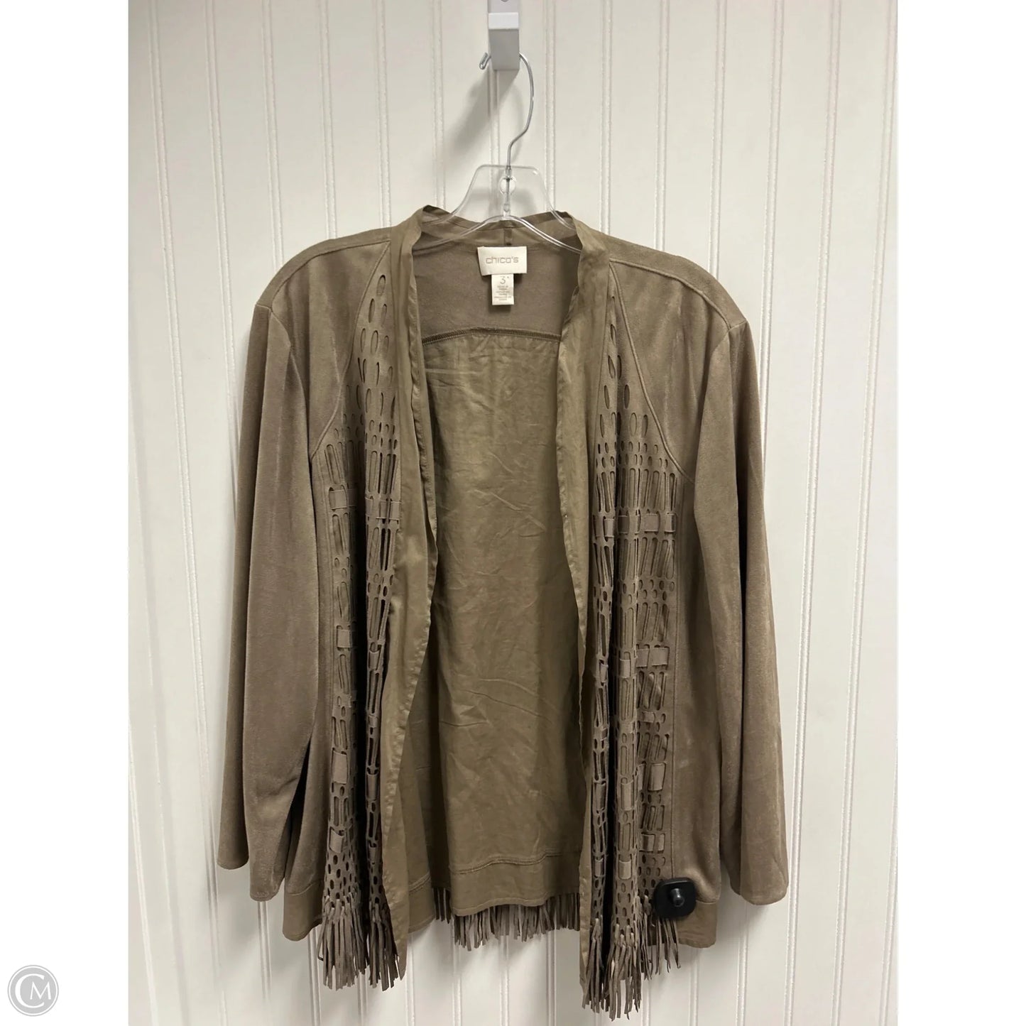 Cardigan By Chicos In Taupe, Size: Xl