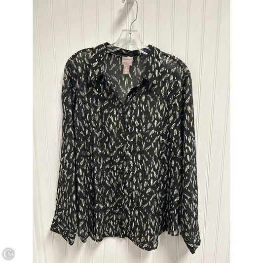 Top Long Sleeve By Chicos In Black, Size: Xl