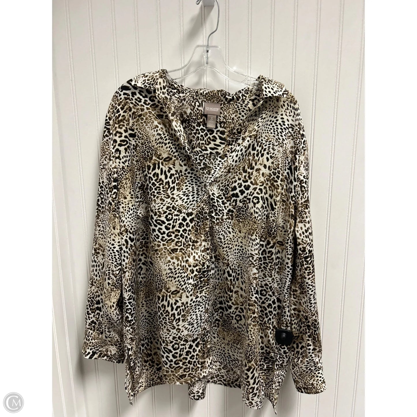 Top Long Sleeve By Chicos In Animal Print, Size: Xl