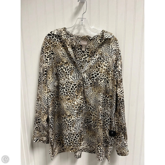 Top Long Sleeve By Chicos In Animal Print, Size: Xl